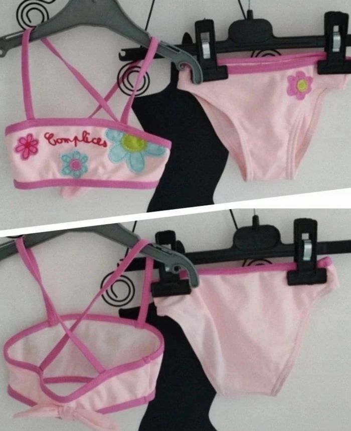 Maillot de bain 2 pièces rose clair Complices taille 12 mois