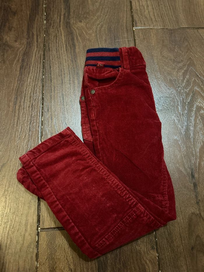 Pantalon en velours rouge sergent major 3 ans