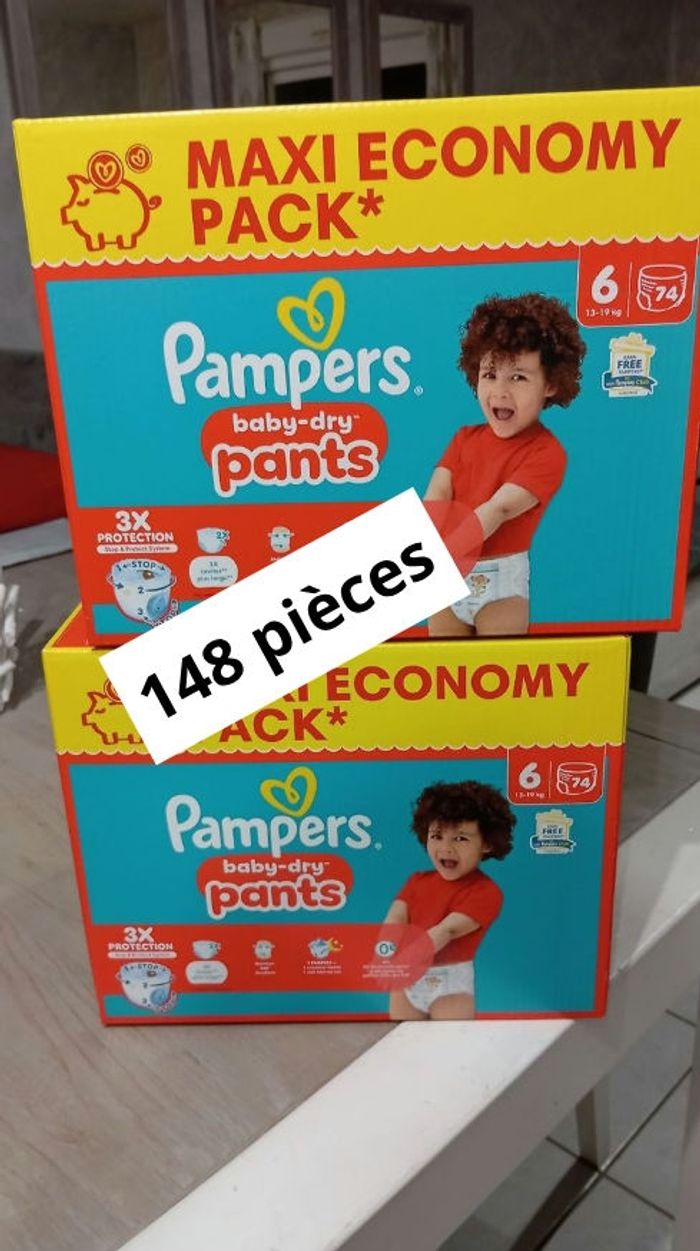 2 maxi packs Pampers pants taille 6
