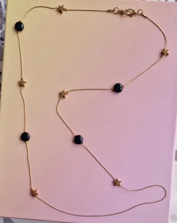 Collier long doré etoiles