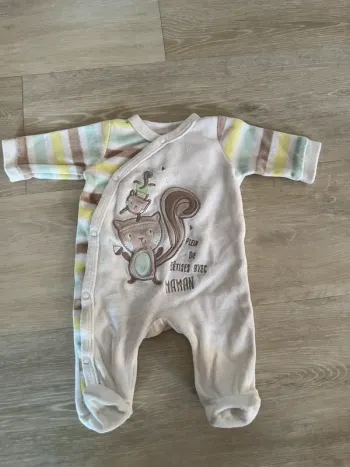 Pyjama velours naissance