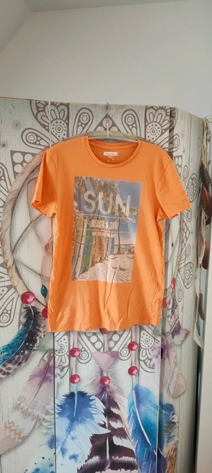T shirt sun orange, taille M - photo numéro 2
