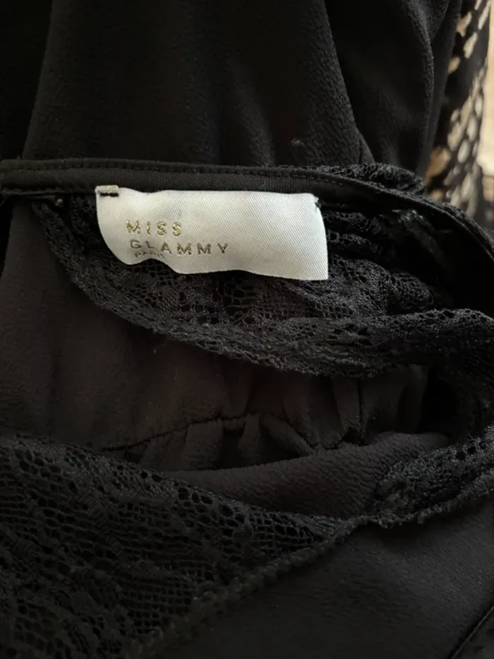 Combi short noire fluide Miss Glammy – taille L – dos nu en dentelle - photo numéro 7