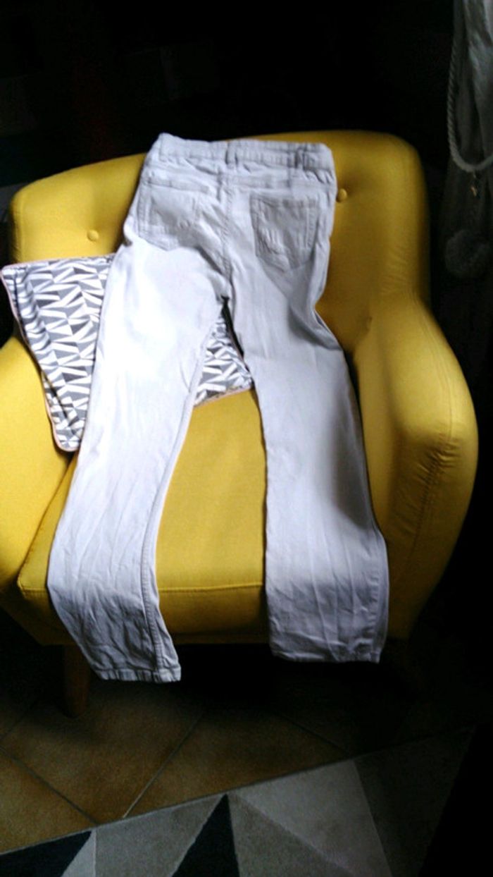 Pantalon jeans blanc cassé - photo numéro 3
