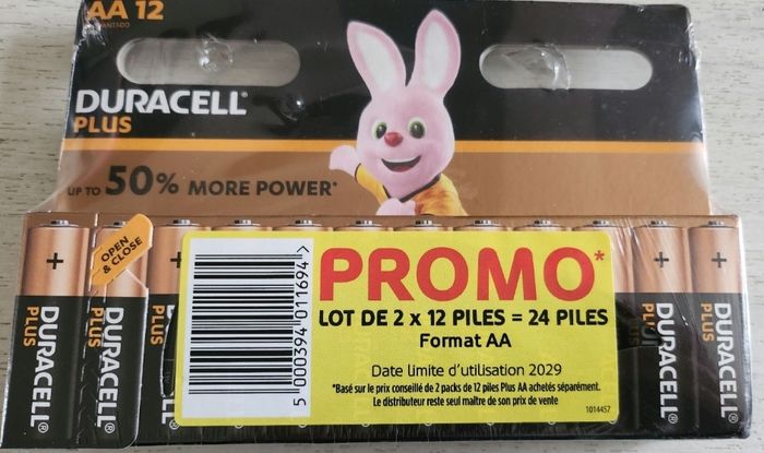 24 piles DURACELL PLUS