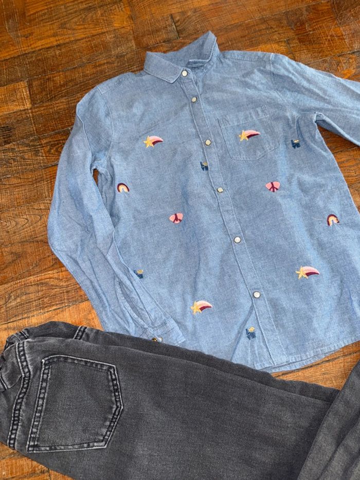 Chemise et jeans Monoprix 10 ans - photo numéro 2