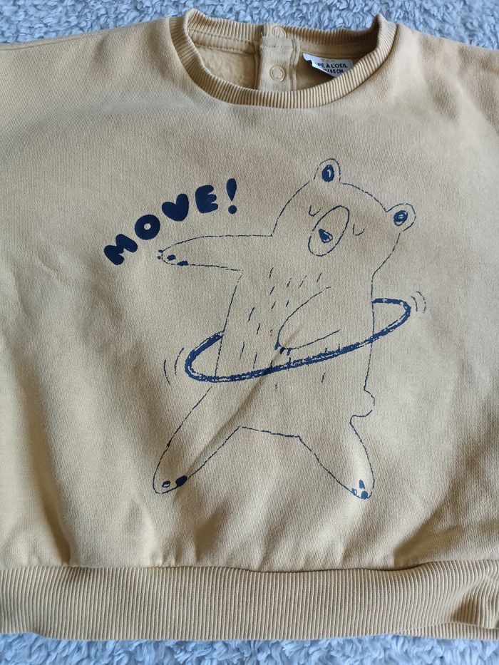 Sweat Tape à l’Œil 18 mois – ours imprimé "MOVE!" - photo numéro 3