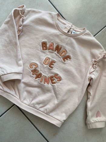 Pull sweat fille rose pastel Tape à l’œil 23 mois