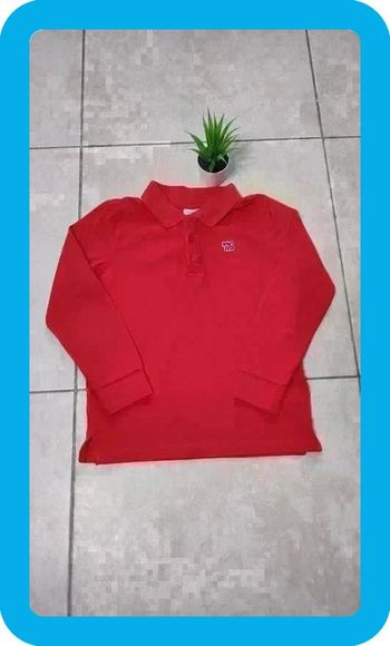 Polo manches longues rouge Okaïdi 5 ans | Très bon état