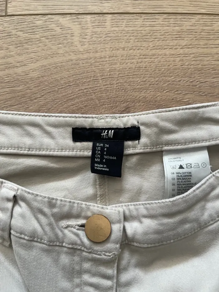 Pantalon été beige H&M taille 34 - photo numéro 2