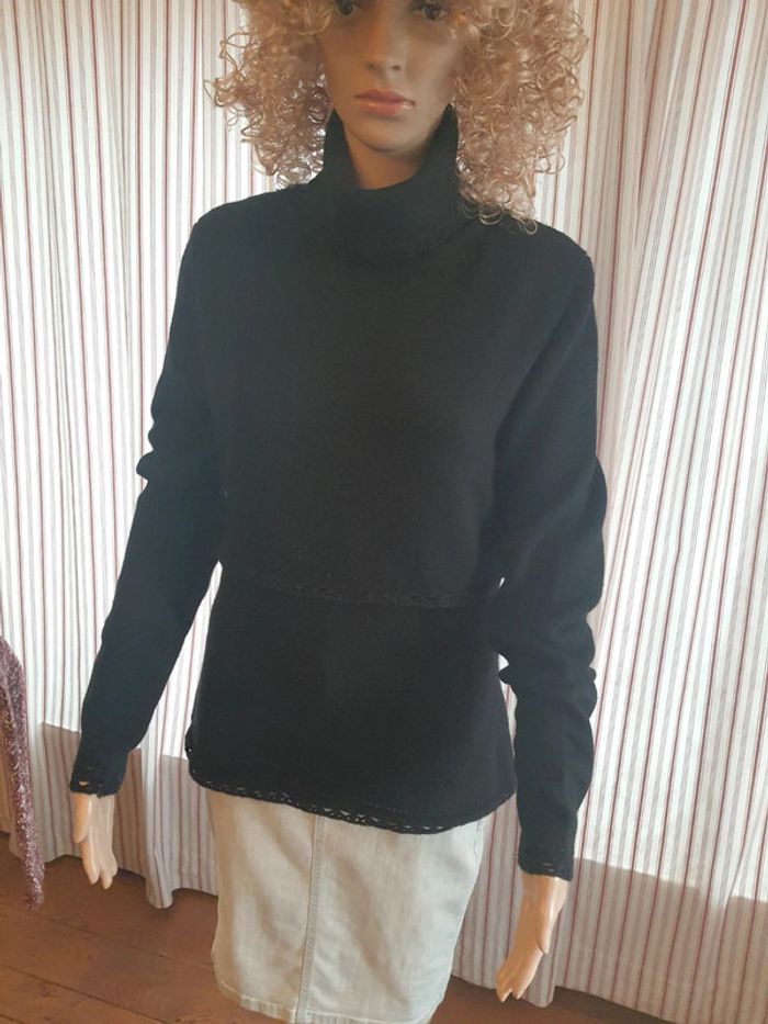 Pull col roulé noir Matin Blanc taille 3 (38/40) - photo numéro 5