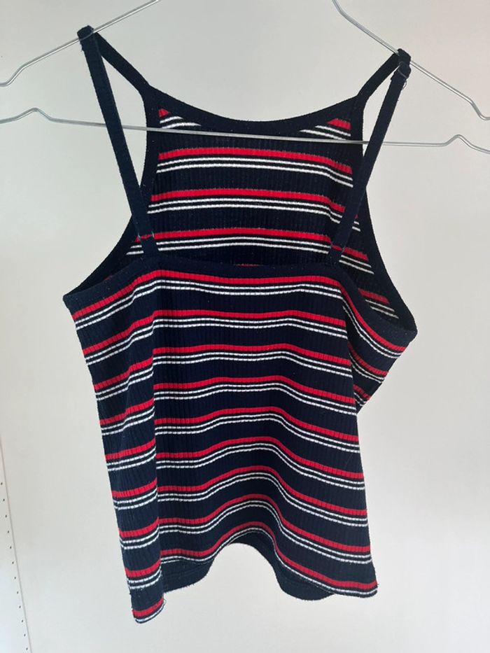 Débardeur rayé bleu marine, rouge, blanc Factorie - photo numéro 2