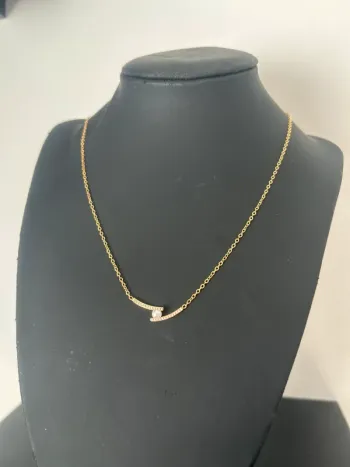 Collier perle strass acier inoxydable