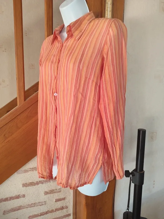 Chemise légère orange Kiabi - photo numéro 2