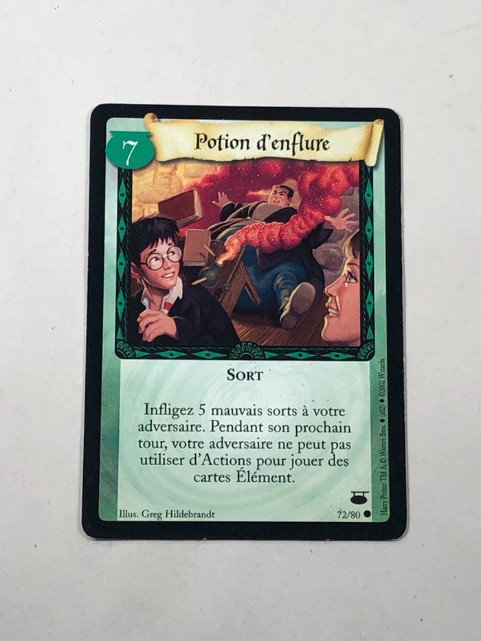 Potion d'enflure carte Harry potter