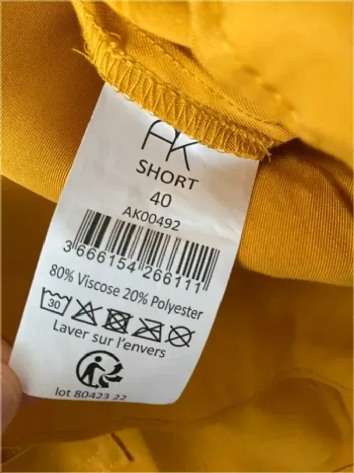 Short fluide jaune ceinturé Anna Karel - photo numéro 6