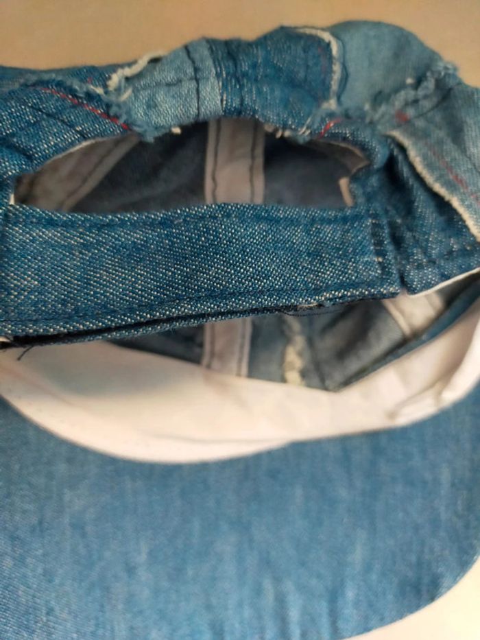 Casquette en jean brut style patchwork - plusieurs tailles : 54 et 56 - photo numéro 5