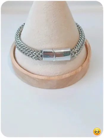 Bracelet maille acier inoxydable homme/femme aimanté