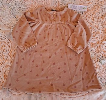 Robe bébé KIABI pommes beige 18 mois neuve- Eco Conception