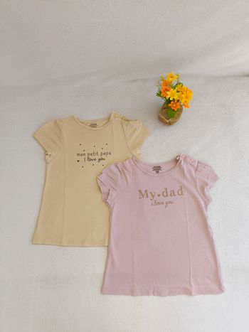 Lot 2 t-shirts fille Kiabi 36 mois