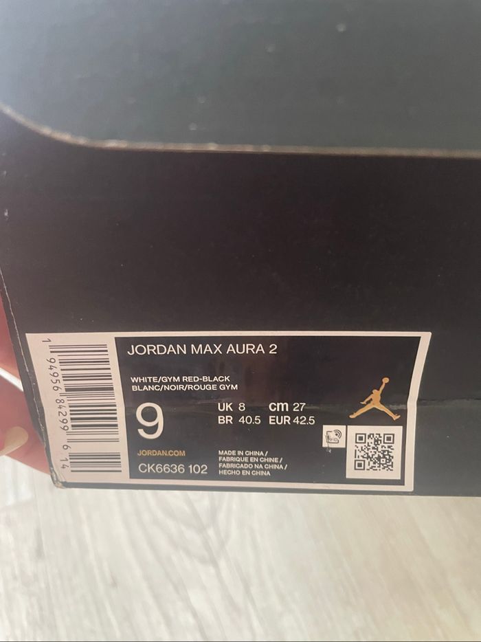 Baskets Jordan max aura 2 noires et blanches - 42.5 - photo numéro 10