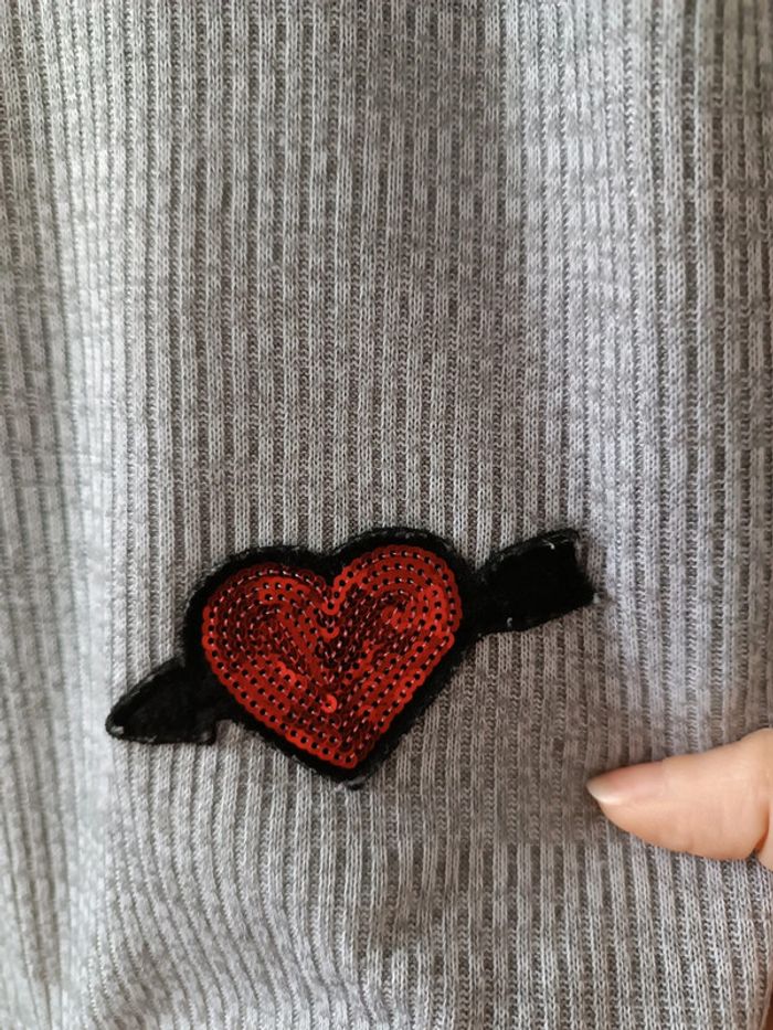 Pull gris sequins - neuf - photo numéro 3