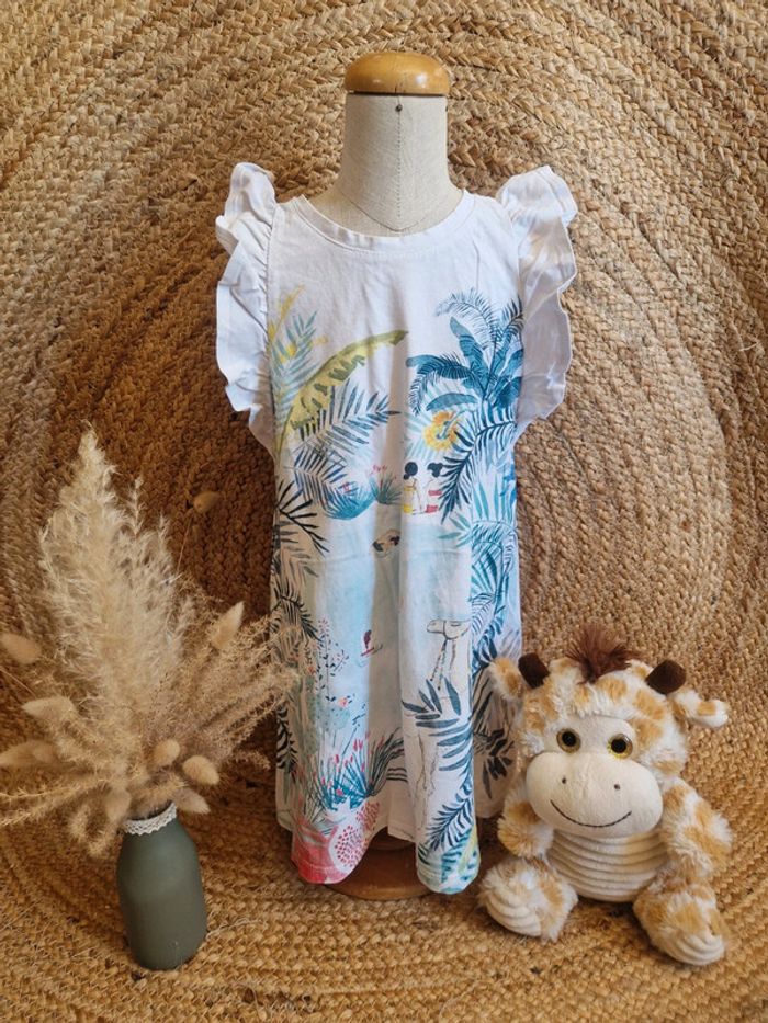 Jolie robe blanche à motifs été fille catimini 4 ans