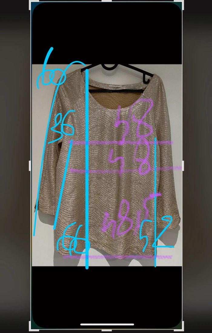 Blouse Chattawak,doré   Taille 1/38 - photo numéro 3