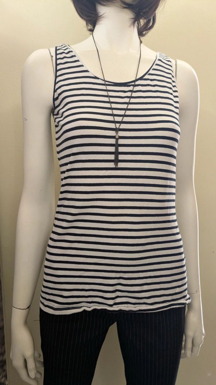 Débardeur rayé blanc noir - photo numéro 2