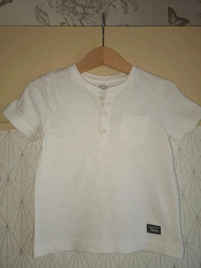 T-shirt blanc garçon comme neuf tape à l'œil 2 ans - photo numéro 2