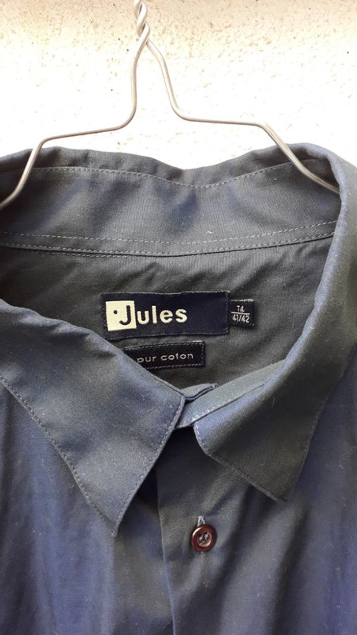 Très belle chemise homme marine irisé vert - photo numéro 4