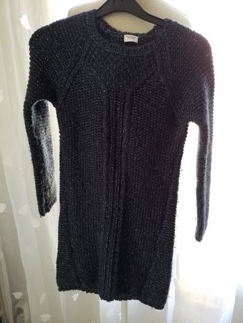 Robe pull bleu pailleté âge 8 ans bon état