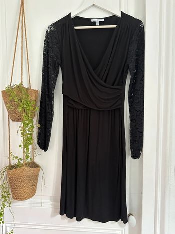 Robe noire maternité grossesse 38 avec dentelle