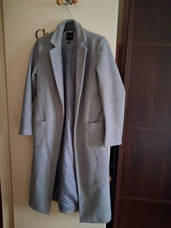 Manteau long femme gris clair taille 36