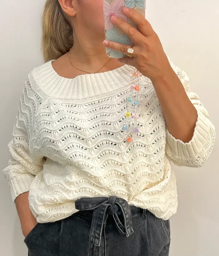Pull Femme Maille Ajourée