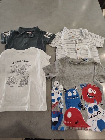 Lot de 4 t-shirts / polos manches courtes – Garçon – Taille 2 ans