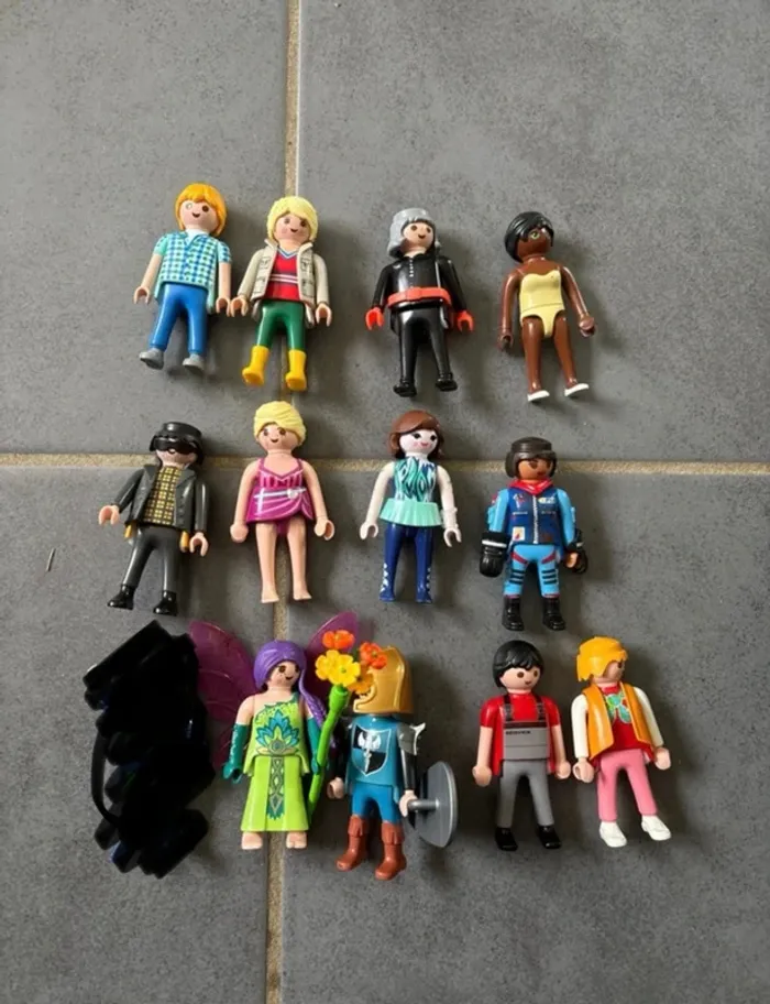 Personnages playmobil enfants adulte animaux chevaux, poulain - photo numéro 8