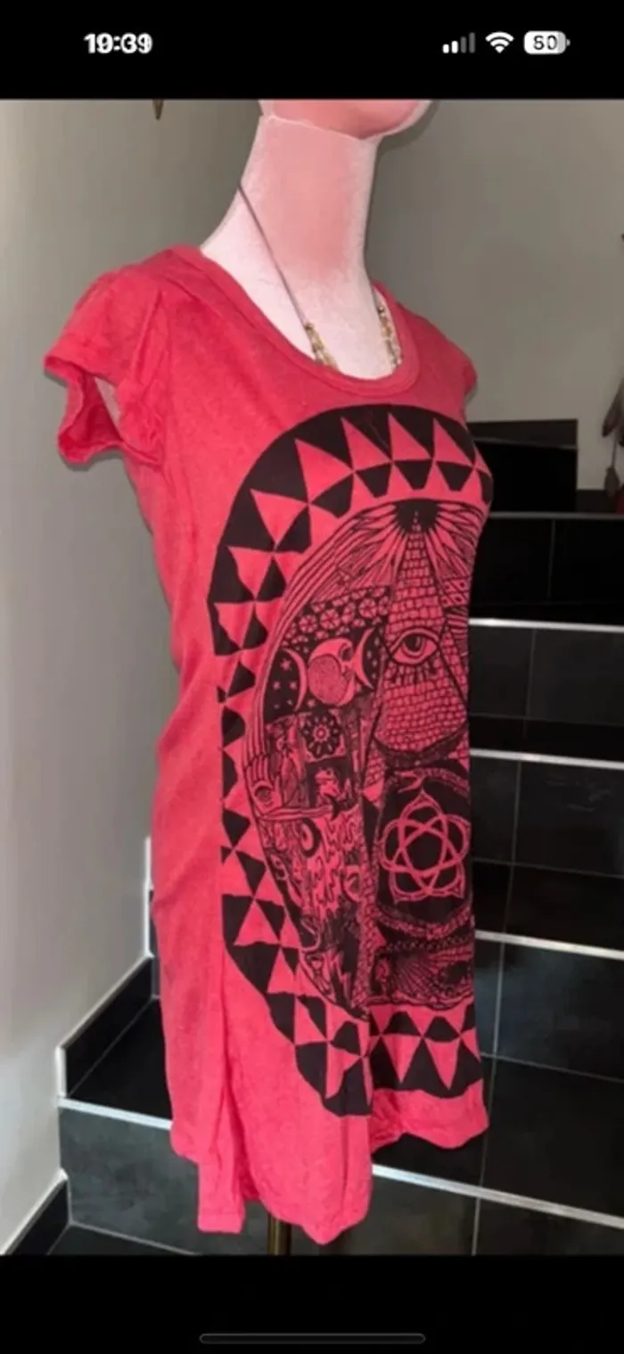 Robe artisanale originale œil au milieu t 36 - photo numéro 7