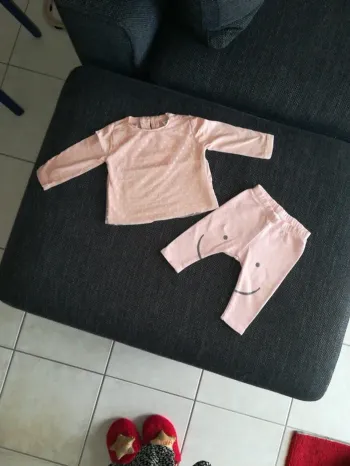 Magnifique ensemble legging tee-shirt, été, bébé fille, 3/6mois