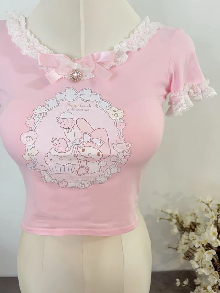 T-shirt Cute Kawaii style Sanrio Melody Lolita Barbie - photo numéro 7