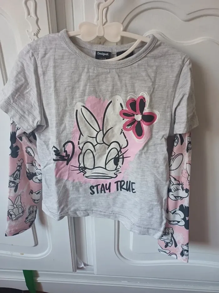 Tee-shirt manches longues effet superposé Desigual × Disney taille 5-6 ans