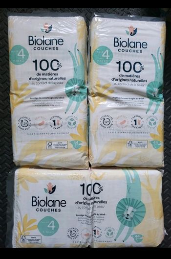 3 paquets de couches biolane taille 4
