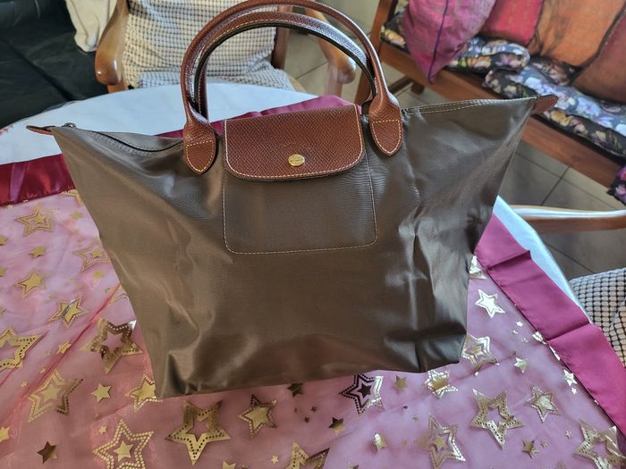 Sac à main ou l épaule brillante marron/ kaki