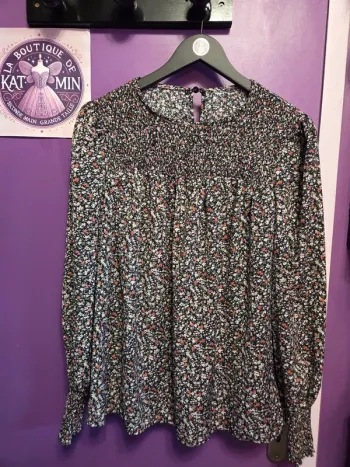 Blouse manches longues fleurie T42