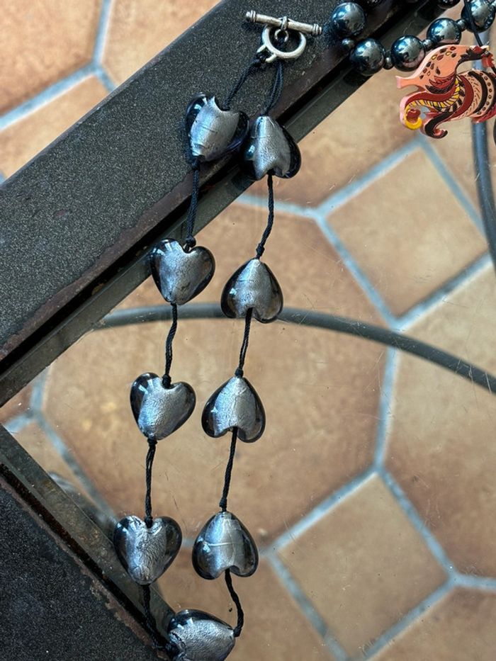 Collier verre de murano cœur - photo numéro 4