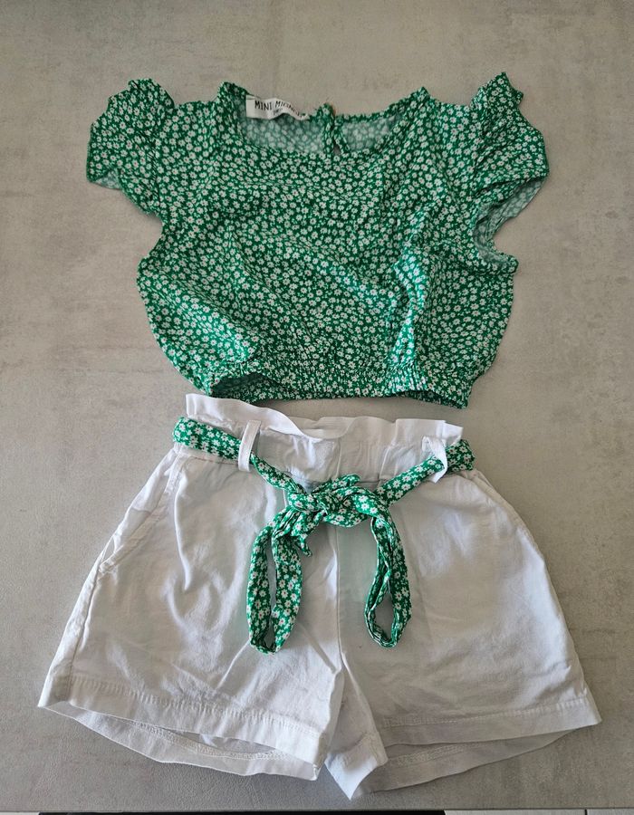 Ensemble fille short et haut manches courtes