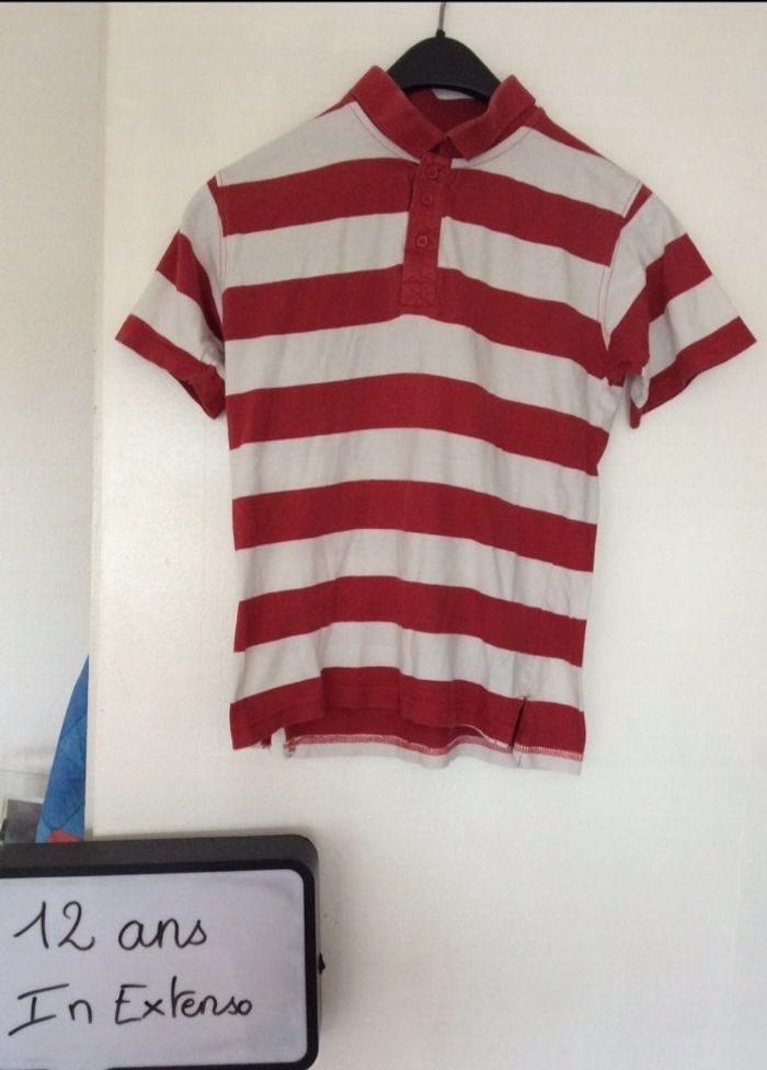 Polo In Extenso rouge et blanc