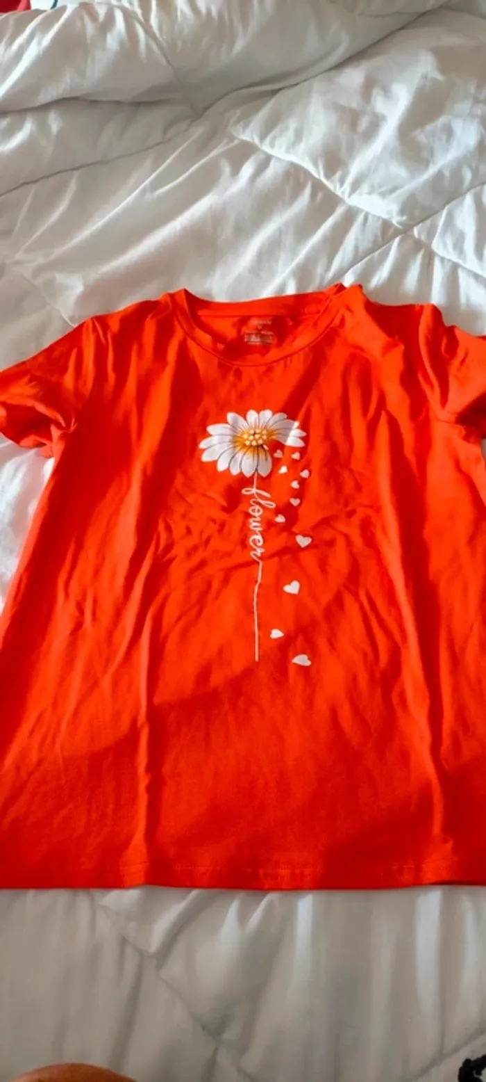 Tee shirt orange Marguerite