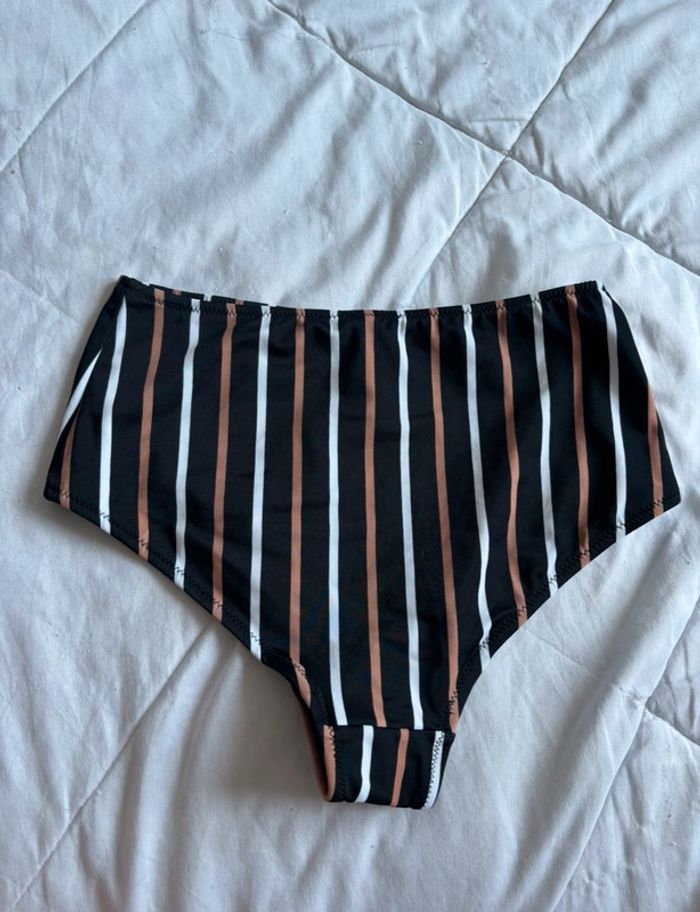 Ensemble maillot de bain bikini motif rayé feuillage multicolore Penti taille XS/34 neuf - photo numéro 11