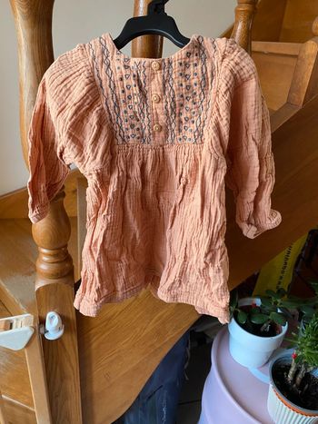 Robe ocre fille Verbaudet 18m manches longues